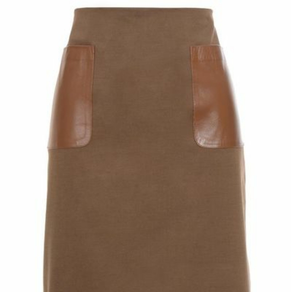 Club monaco high waist pencil skirt leather pocket - Picture 5 of 5